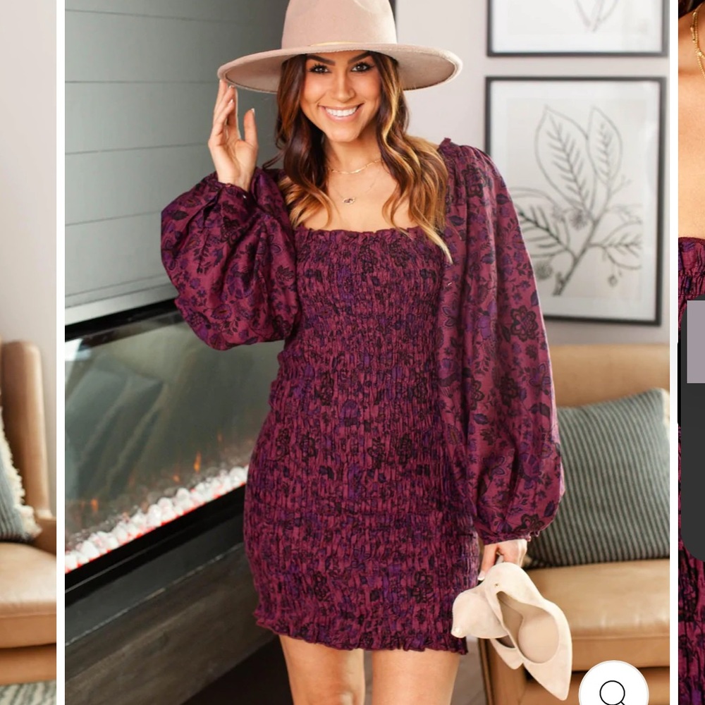 Free People Floral purple dress